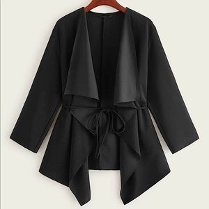 Asymmetrical Hem Coat With Belt